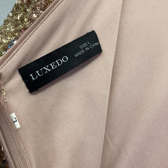 NWT Luxedo Sparkly Sequin Formal Gown Womens Large Pink HOCO Dress Taylor Swift - Picture 14 of 15